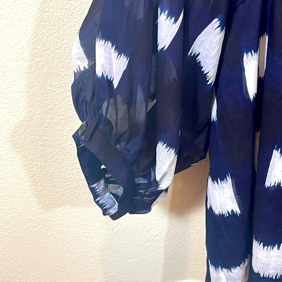 Samantha Sung Black Anastasia Linen Blouse size 4 - Picture 4 of 6